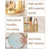 Picture of shuang qing Rotating Makeup Organizer for Vanity 2 Tier, High-Capacity Skincare Clear Make Up Storage Perfume Organizers Cosmetic Dresser Organizer Countertop 360 Spinning （Gold）