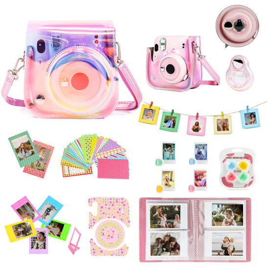 Picture of WOGOZAN Kit for Fujifilm Instax Mini 11 Accessories(Instax Mini 11 Case/Album for Mini 3-Inch Film/Selfie Mirror/Photo Frames/Photo Stickers & Others) (Transparent Symphony)