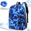 Picture of mezhsa Boy School Backpack Elementary Middle Lightning Bookbag Laptop Teenager Waterproof Lightweight 17 Inches (1Blue)