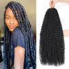 Picture of Dansama 24 Inch Passion Twist Hair Water Wave Braiding Hair for Butterfly Style Crochet Braids Bohemian Hair Extensions (24inch, 1B, Economy Pack)