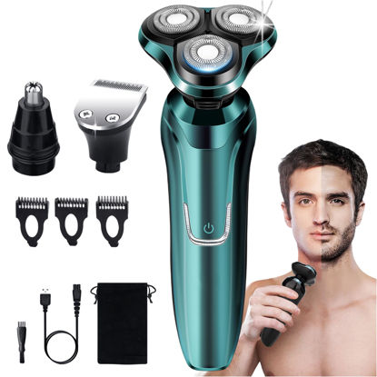 Picture of Electric Razor for Men, 2023 Men’s Electric Shavers Rotary LED Display/Waterproof/Rechargeable, Electric Shaver for Men Cordless Floating Head Replaceable Blades Portable Travel Razor Idea Gift