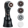 Picture of Facial Cleansing Brush, Electric Face Scrubber Rechargeable Exfoliator IPX-7 Waterproof Rotating Cleanser for Exfoliating, Massaging and Deep Cleansing for Women & Men with 4 Brush Heads Black