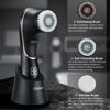 Picture of Facial Cleansing Brush, Electric Face Scrubber Rechargeable Exfoliator IPX-7 Waterproof Rotating Cleanser for Exfoliating, Massaging and Deep Cleansing for Women & Men with 4 Brush Heads Black