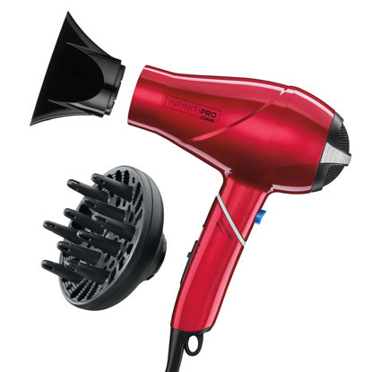 Picture of INFINITIPRO BY CONAIR Travel Hair Dryer with Twist Folding Handle, 1875W Compact Blow Dryer, Red