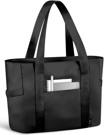 Picture of Prite Tote Bag for Women Weekender Bag with Laptop Compartment for Work Nurse School Travel Gym (Black)