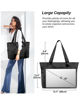 Picture of Prite Tote Bag for Women Weekender Bag with Laptop Compartment for Work Nurse School Travel Gym (Black)