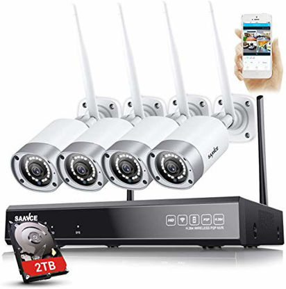 Picture of ?2TB Hard Drive Pre-Installed?SANNCE Wireless Security Camera System,8-Channel FULL HD 1080P Home Video Security System,4pcs 2.0MP Indoor Outdoor WiFi IP Cameras,P2P,Night Vision,Remote View,Free APP
