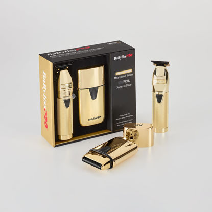 Picture of BaBylissPRO Limited Edition GoldFX Trimmer and UV-Disinfecting Single Foil Shaver Prepack