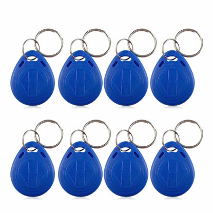 Picture of New RFID Proximity ID Card Key for Access Control (Blue), Read Key Keyfobs Keychains for Door Access Control, Pack of 100 (ID Card Only Read)