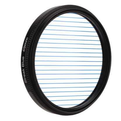 Picture of Zyyini Blue Streak Special Effects Filter, 37mm 40.5mm 43mm 46mm 49mm Special Effects Lens Filter Anamorphic Special Effects Filter,for Most of Digital Cameras on The Market(49mm)