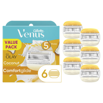 Picture of Gillette Venus ComfortGlide Womens Razor Blade Refills, 6 Count, Infused with Olay Coconut Scent