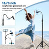 Picture of 85" Phone Tripod Stand, Tall Cell Phone Tripod with Gooseneck Remote Phone Holder, Portable Phone Stand for Recording Photo, Aluminium Selfie Stick Tripod, Compatible with iPhone 14 13 12 pro Android