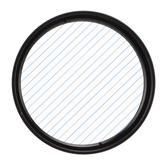 Picture of Yoidesu 52mm/55mm/58mm Blue Streak Filter,Special Effects Lens Filter Anamorphic Optical Glass with Aluminum Alloy Frame, for Canon, for Nikon, for Sony, for Fujifilm, etc (52mm/2.0in)