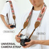 Picture of Padwa Lifestyle Camera Strap - Double Layer Full Grain Genuine Leather Cowhide Head,2 inch Wide Adjustable Vintage Jacquard Embroidered Shoulder Neck Camera Straps for Photographers Gift