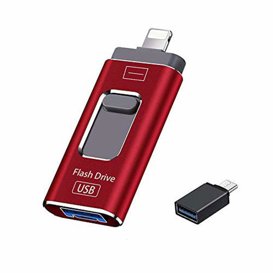 USB Flash Drive 1TB for iPhone USB 3.0 Memory Stick Jump Drive Thumb Drive  Photo Stick for iPhone, Type c, Android, PC - Red 