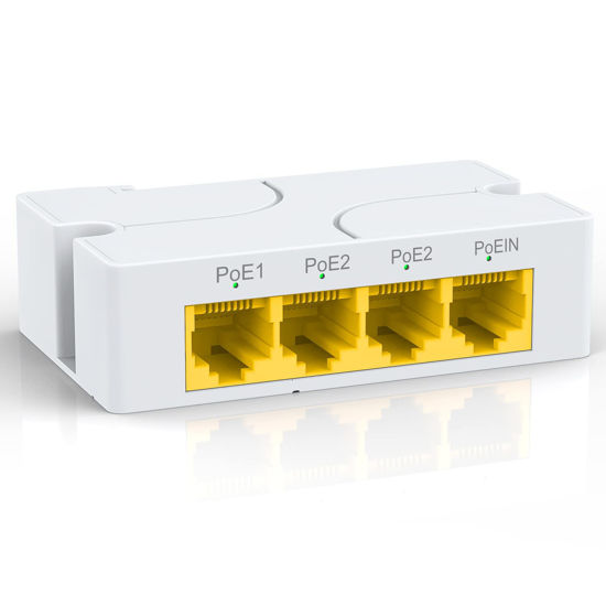 Getuscart yuanley 4 port poe extender gigabit with 3 poe out ieee 802
