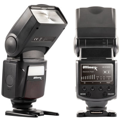 Picture of Ultimaxx’s Professional Dynamic DF260VL Flash Speedlite for Canon Nikon Panasonic Olympus Pentax and Other DSLR Cameras, for Digital Cameras with Metal Hot Shoe