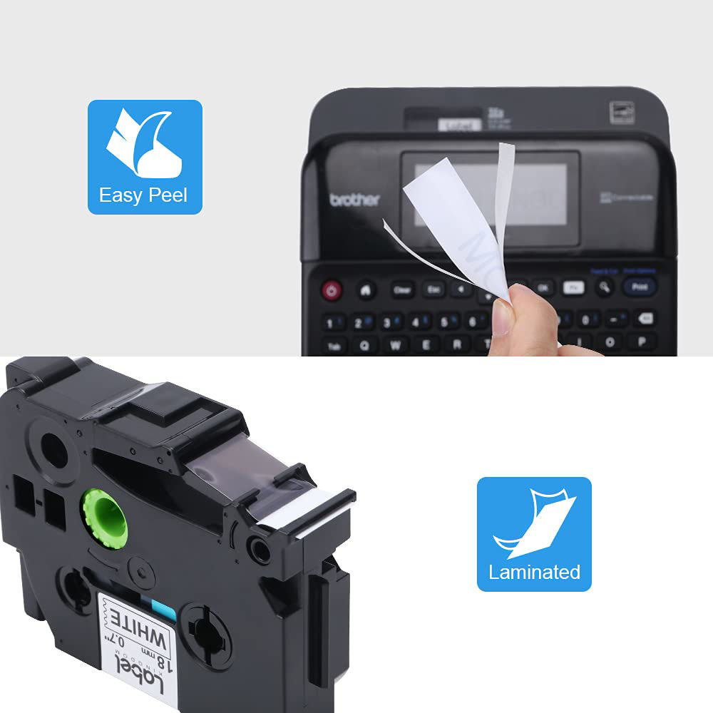 10 Pack TZ-241 Black On White Label Tape – 3/4 Inch X 8m, Compatible With Brother P-touch PT2030