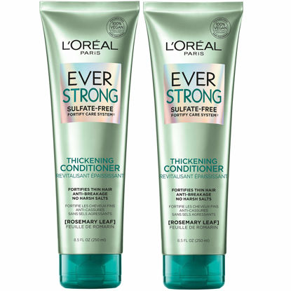 Picture of L'Oreal Paris EverStrong Thickening Sulfate Free Conditioner, Thickens + Strengthens, For Thin, Fragile Hair, with Rosemary Leaf, 2 Count (8.5 Fl; Oz each) (Packaging May Vary)