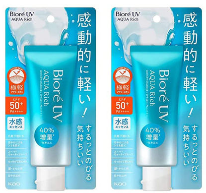 Picture of Biore SPF 50 UV Aqua Rich Watery Essence Sunscreen Lotion, 2 Pack