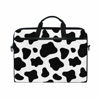 Picture of ALAZA Black and White Cow Print Laptop Case Bag Sleeve Portable Crossbody Messenger Briefcase Convertible w/Strap Pocket for MacBook Air Pro Surface Dell ASUS hp Lenovo 14-15.4 inch