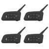 Picture of MIMIRACLE V4 Plus Motorcycle Helmet Bluetooth Intercom Headset, Up to 4 Riders 1500M IP65 Waterproof Motorbike Communication System for Skiing/ATV/Off Road -4 Pack