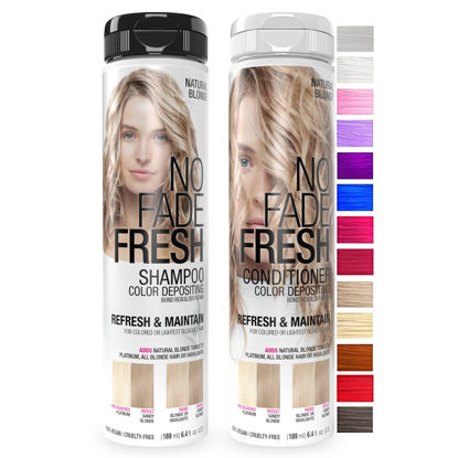 Picture of No Fade Fresh Duo Shampoo and Conditioner Set - Color Depositing Hair Color with Bond Rebuilder - Vegan, Cruelty Free (Natural Blonde)