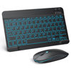 Picture of TECURS Bluetooth Keyboard and Mouse Combo for iPad - Rechargeable Wireless Keyboard & Mouse With 7-Color Backlit Compatible with iPad 9th/8th Gen, iPad Pro/Air/Mini, iPhone14/13/12 Pro, Black