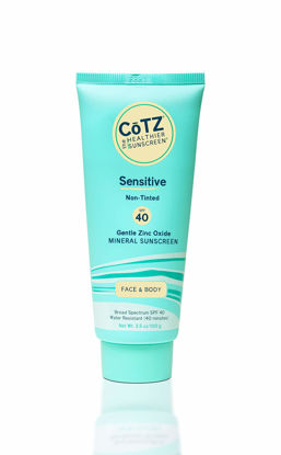 Picture of COTZ Sensitive Non-Tinted Zinc Oxide Mineral Sunscreen for Body and Face; Broad Spectrum SPF 40; 3.5 oz / 100 g