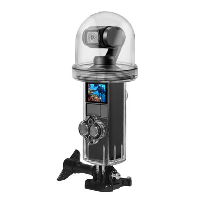 Picture of Hilitand 60m Waterproof Housing,for DJI Osmo Pocket,60m/196.8ft Underwater Protective Case Shell Case Cover Protector,with Semi Circular Dome Design, for Surfing Diving Swimming