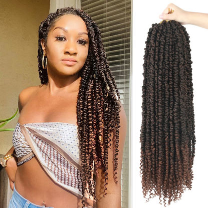 Picture of 8 Packs Passion Twist Hair 24 Inch Pre-twisted Passion Twist Crochet Hair, Pre Looped Crochet Passion Twist Crochet Braids Bohemian Crochet Hair T30