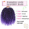 Picture of Fulcrum Goddess Locs Crochet Hair 10 Inch, 8 Packs New Goddess Faux Locs Crochet Hair for Black Women, River Locs Crochet Hair with Curly Ends (10Inch (Pack of 8), 1B/Purple#)