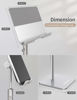 Picture of ODOSOLA Tablet Stand Height Angle Adjustable, Eye-Level Desktop iPad Stands Tablet Holder for Home Office, Cradle Dock for iPad Pro 12.9, Air Mini 4, Kindle, E-Reader, Nexus, iPhone (4-13'') Silver