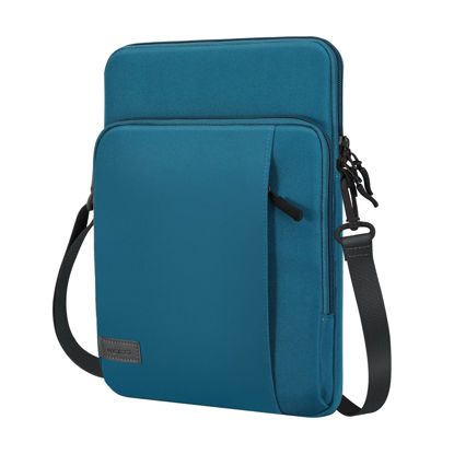 Picture of MoKo 12.9 Inch Tablet Sleeve Bag Carrying Case with Pockets Fits iPad Pro 12.9 M2 2022/2021/2020/2018,Surface Laptop Go 12.4",Galaxy Tab S8+ 12.4", Peacock Blue