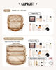 Picture of EACHY Travel Makeup Bag,Large Capacity Cosmetic Bags for Women,Waterproof Portable Pouch Open Flat Toiletry Bag Make up Organizer with Divider and Handle (LD-White)
