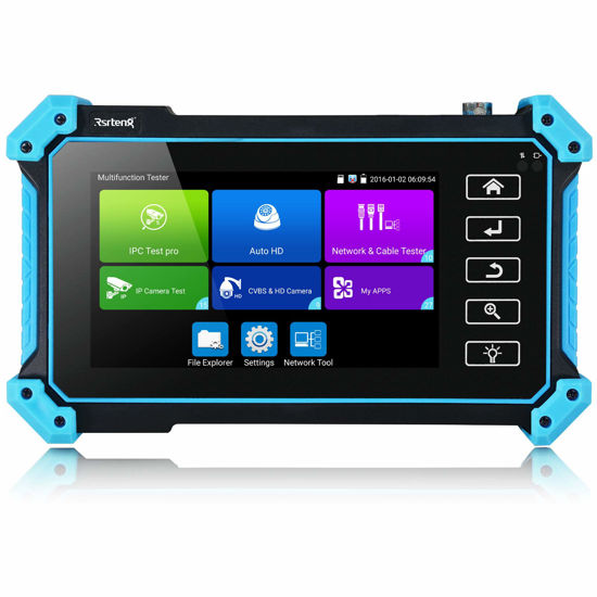 Picture of Rsrteng IP Camera Tester, IPC-5100 Plus 8MP AHD CVI TVI CVBS IP Camera Test 4K HD Display Video Monitor 5inch IPS Touch Screen IPC Tester Support POE PTZ W-i-F-i RS485 HDMI & VGA Input DC12V Output