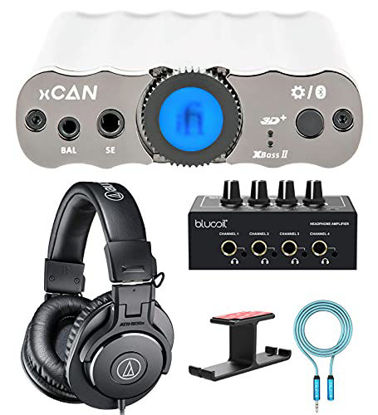 Picture of iFi xCAN Portable Balanced Dual Mono Headphone Amplifier with Bluetooth AptX Bundle with Audio Technica ATH-M30x Monitor Headphones, Blucoil Extension Cable, Blucoil Headphone Hook and Headphone Amp