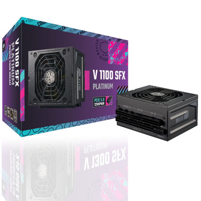 Picture of Cooler Master V1100 SFX Platinum ATX3.0 Fully Modular Power Supply, 1100W SFX, 80+ Platinum Efficiency, ATX Bracket Included, SFX Form Factor, 10 Year Warranty (MPZ-B001-SFAP-BUS)