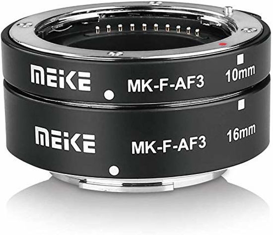 Picture of Meike MK-F-AF3 Auto Fucus Macro Extension Tube for Compatible with All Fujifilm Mirrorless Camera(10mm 16mm only or conbination) X-T1 X-T2 X-Pro1 X-Pro2 X-T10 X-A1 X-E1 X-E2 X-E3 X-T20 X-T3 X-T30 etc