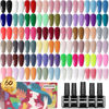 Picture of JODSONE Gel Nail Polish kit 60 PCS with 5 Bottles of Base and Glossy Matte Top Coat Soak off Gel Nail Set Suitable for All Seasons Gel Polish Gifts