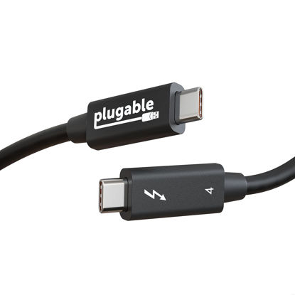 Picture of Plugable Thunderbolt 4 Cable [Thunderbolt Certified] 3.3ft USB4 Cable with 100W Charging, Single 8K or Dual 4K Displays, 40Gbps Data Transfer, Compatible with Thunderbolt, USB4, USB-C - Driverless