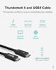 Picture of Plugable Thunderbolt 4 Cable [Thunderbolt Certified] 3.3ft USB4 Cable with 100W Charging, Single 8K or Dual 4K Displays, 40Gbps Data Transfer, Compatible with Thunderbolt, USB4, USB-C - Driverless