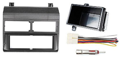 Picture of Black Single Din Dash Kit Includes Pocket Wire Harness and Antenna Adapter Compatible with Chevrolet and Compatible with GMC 1988-1996 Truck Models