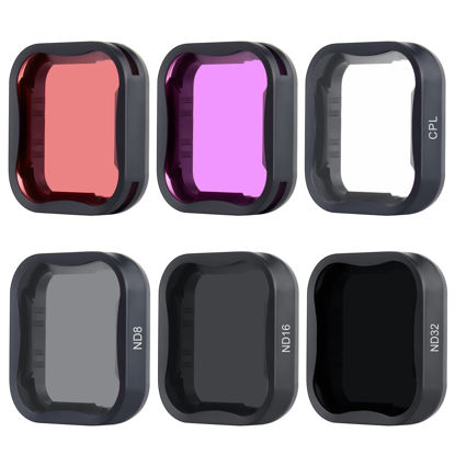 Picture of YALLSAME ND Filter Dive Filter for GoPro Hero 7 6 5 with ND8 ND16 ND32 CPL Color Magenta Red Filter Ideal for Underwater Snorkeling Standard Day Photography Lens Filter Set Accessories for GoPro 7 6 5
