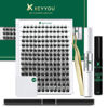 Picture of DIY Lash Extension Kit KEYYOU 168pcs Lash Clusters Eyelash Extension Kit with Mascara Brush Bond and Seal Lash Glue Remover Lash Applicators Lash Brush Clean Pad for DIY Lash Extensions (Y08 Kit)