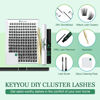 Picture of DIY Lash Extension Kit KEYYOU 168pcs Lash Clusters Eyelash Extension Kit with Mascara Brush Bond and Seal Lash Glue Remover Lash Applicators Lash Brush Clean Pad for DIY Lash Extensions (Y08 Kit)