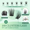 Picture of DIY Lash Extension Kit KEYYOU 168pcs Lash Clusters Eyelash Extension Kit with Mascara Brush Bond and Seal Lash Glue Remover Lash Applicators Lash Brush Clean Pad for DIY Lash Extensions (Y08 Kit)