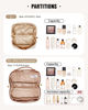 Picture of EACHY Travel Makeup Bag,Large Capacity Cosmetic Bags for Women,Waterproof Portable Pouch Open Flat Toiletry Bag Make up Organizer with Divider and Handle (Large-Brown)