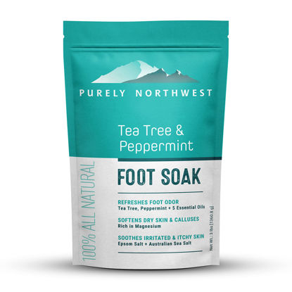 Picture of 3 Pounds-Tea Tree, Peppermint, Foot Soak | MSM with Epsom Salt Soothes Burning & Itching from Athletes Foot & Foot Odors-Softens Dry Calloused Heels Made by Purely Northwest