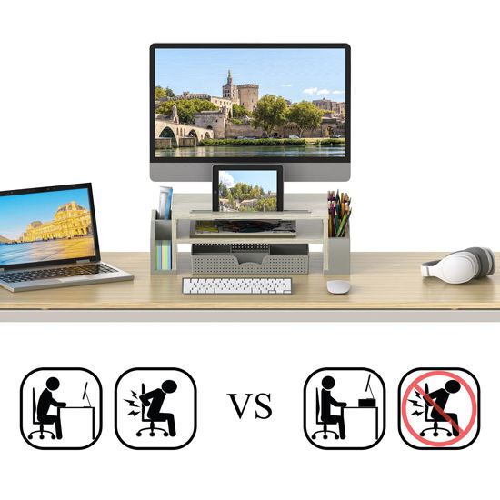 GetUSCart- Simple Houseware Desk Monitor Stand Riser with Adjustable ...